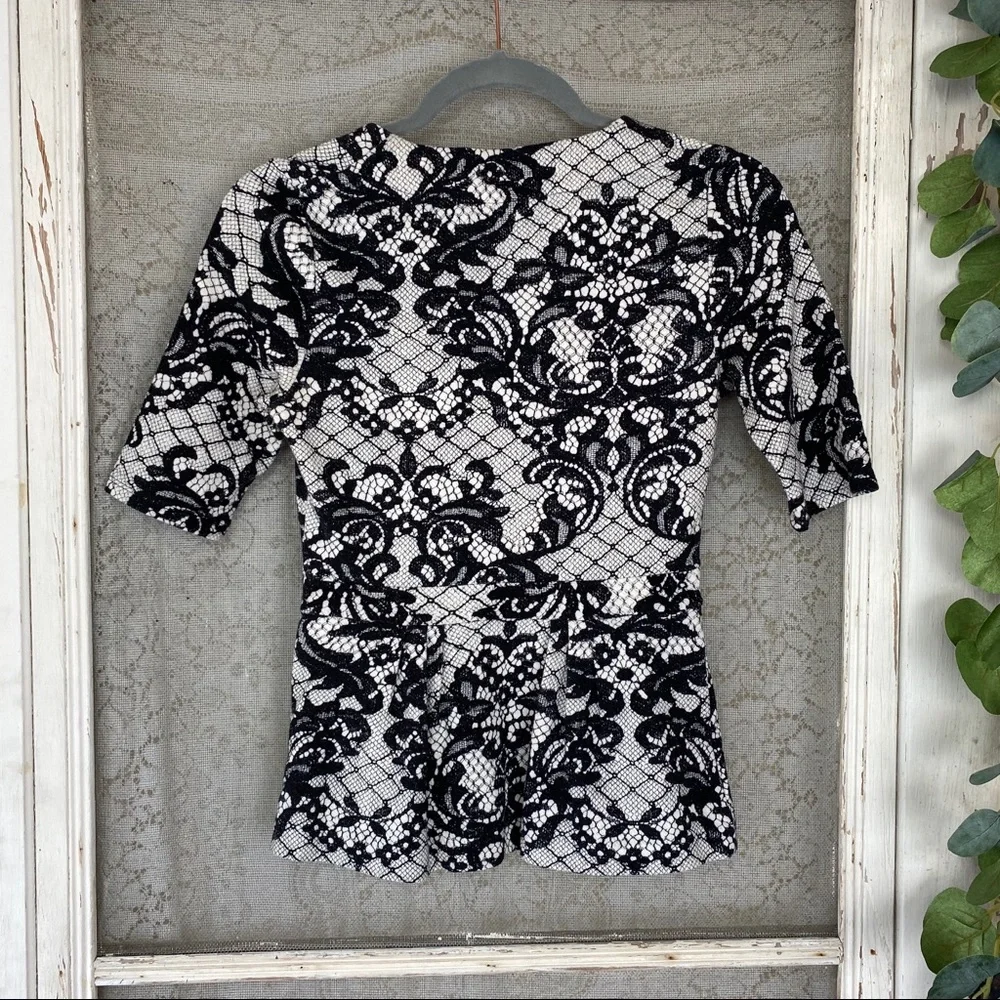 Anthropologie Postmark Leia Lace Print Peplum Top_2